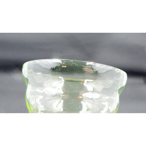 Utility Glass Works Cambodia Ware Vaseline Green Foot Ice Tea Water Goblet Set 4 - Picture 16 of 16